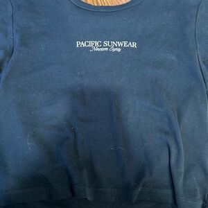 Pacific Sunwear Nineteen Eighty Black Womens Baby T-Shirt